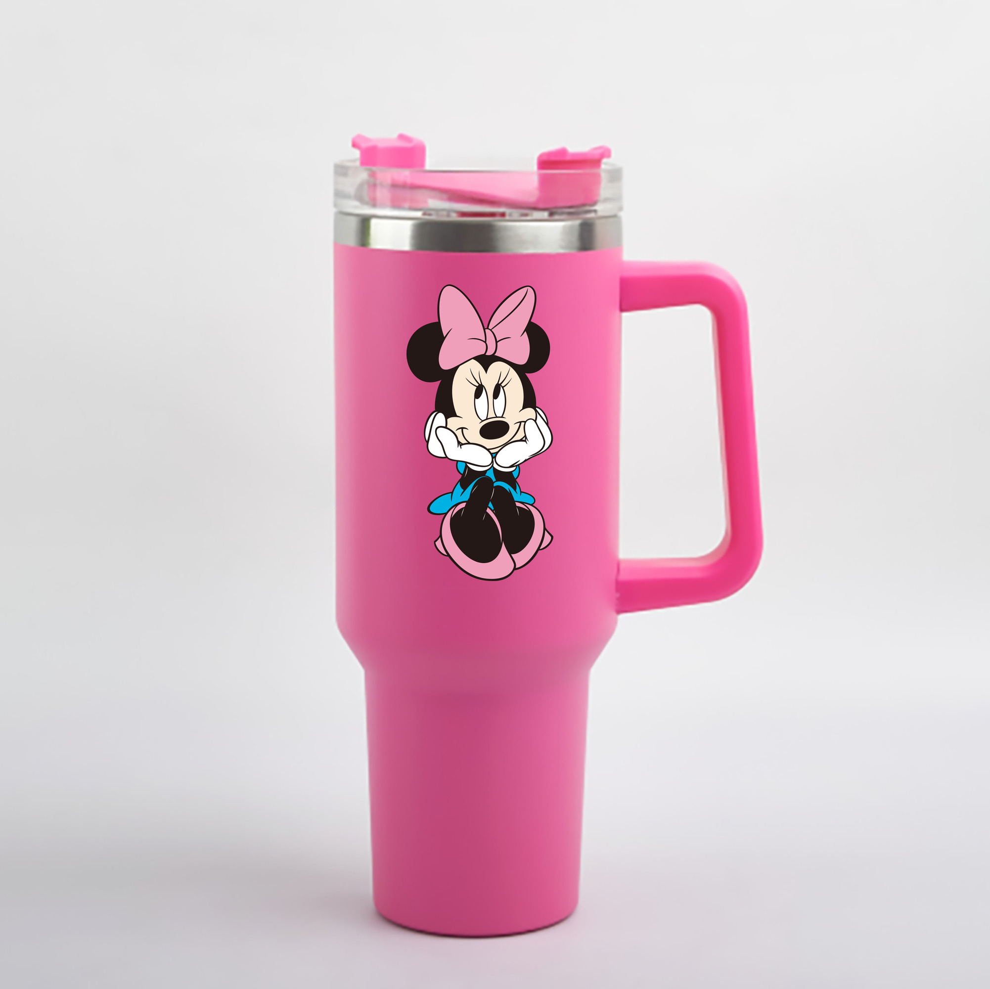 （画像用） ミッキーマウス Mickey Mouse 1200mL車用タンブラー - クリスタルステッカー（プラスチックストロー付き）